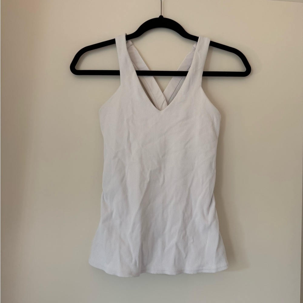 Ribbed Tank - White